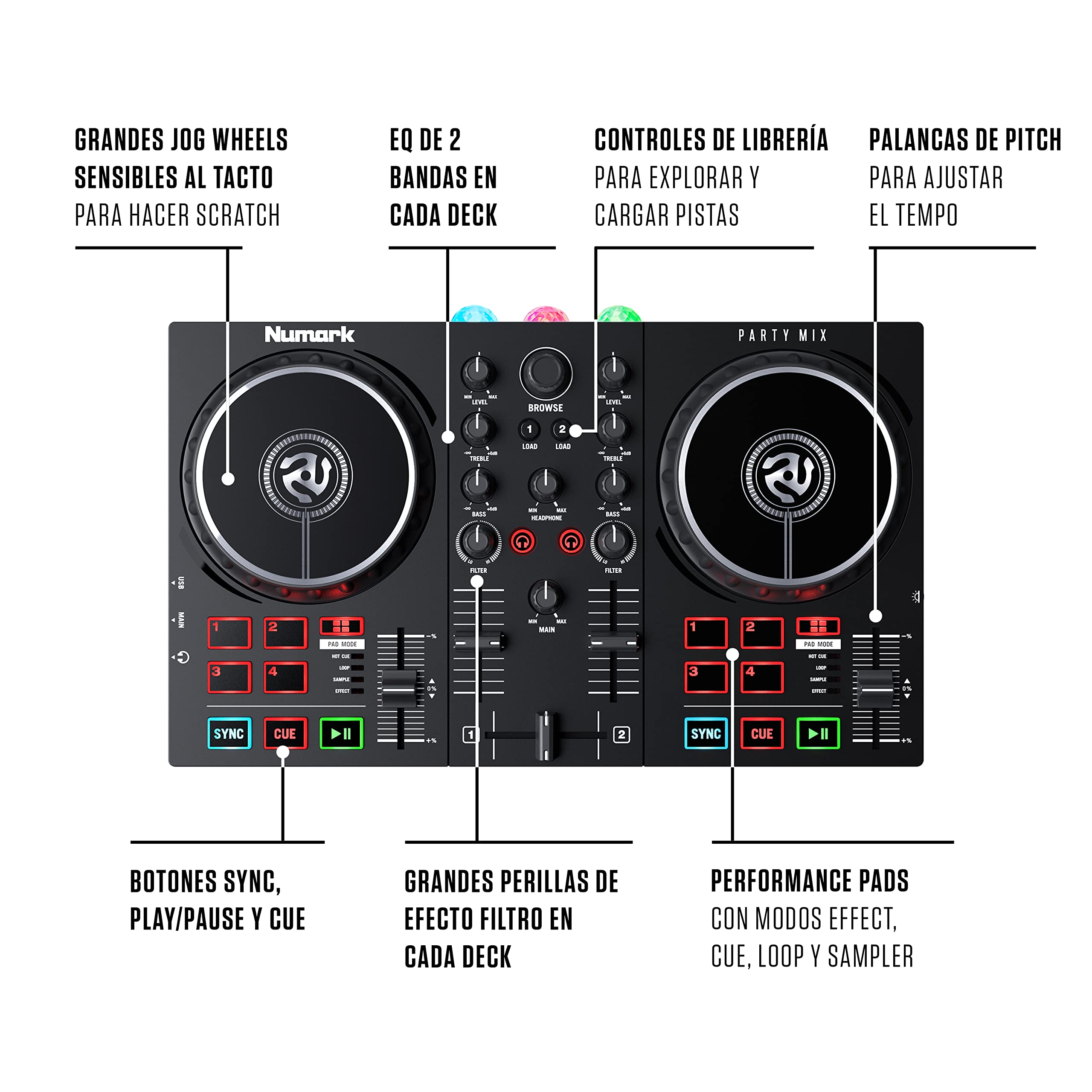 numark-party-mix-ii-controlador-dj-con-luces-integradas image 4