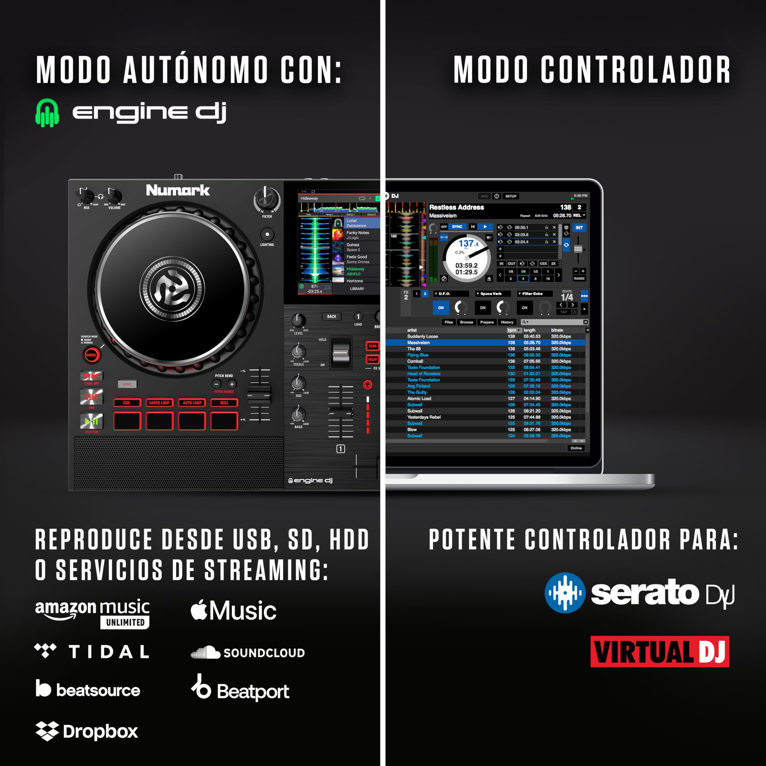 numark-mixstream-pro-controlador-dj-aut-nomo-con-wi-fi-stems-y-altavoces image 3