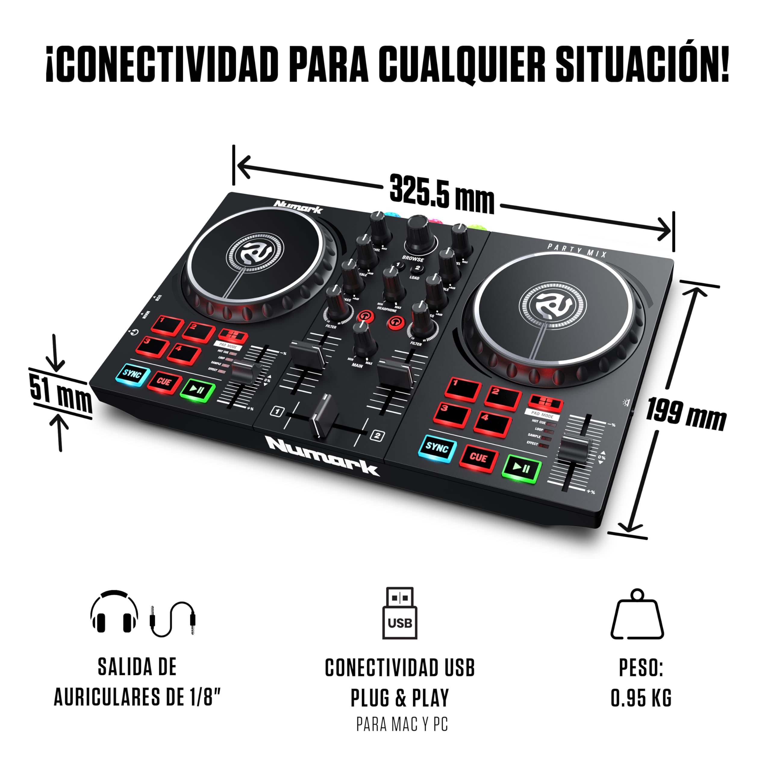 numark-party-mix-ii-controlador-dj-con-luces-integradas image 6